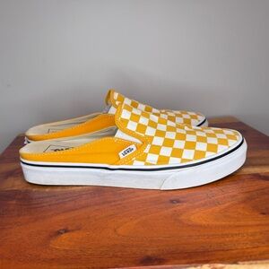 Van Checkerboard Slip On Mules